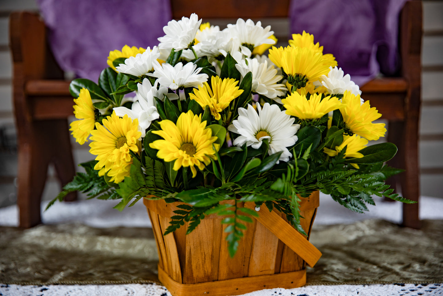 basket of daisies